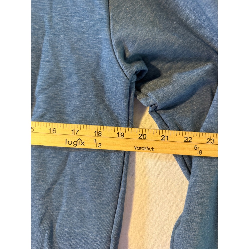 But First Coffee Graphic Sweatshirt Womens Medium Blue Heather Crewneck Pullover - Picture 7 of 7
